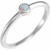 Stackable White Opal Ring 14k Gold or Platinum or Sterling Silver