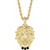 Lion Head Gemstone and Diamond Necklace in 14k Gold or Sterling Silver