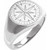 Men's Compass Signet Ring in 14k Gold or Platinum