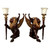 Bronze Winged Lion Lamp Sculpture Set