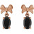 Onyx Dangle Bow Earrings in 14k Gold or Platinum