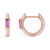 14k Gold Pink Tourmaline and Pink Enamel Hoop Earrings