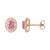 14k Gold Pink Tourmaline and Pink Enamel Stud Earrings