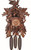 Engstler Black Forest Cuckoo Clock Carved Leaf Design with Birds and Dancers 8 day Weight Driven Movement
