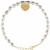 Cultured White Freshwater Pearl and Heart Bracelet in 14k Yellow Gold