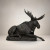 Reclining Moose Bronze Sculpture