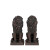 Small Sitting Lions Bronze Sculpture Pair