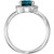Platinum London Blue Topaz and Diamond Halo Open Ring
