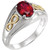 Chatham Ruby Infinity Style Men's Ring in 14k White and Yellow Gold