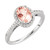Morganite and Diamond Engagement Ring in 14K White Gold