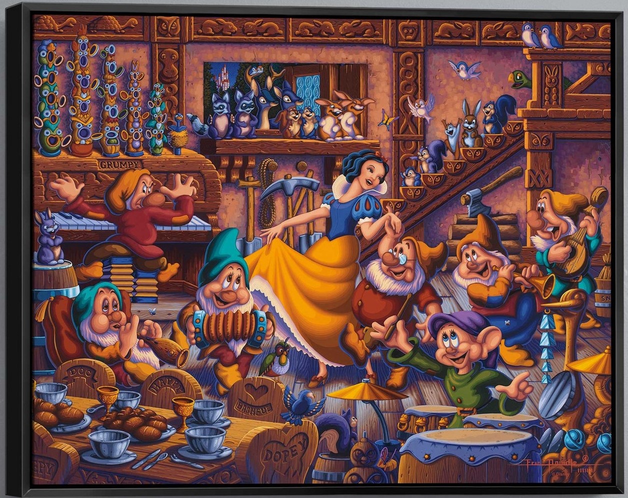 Disney Snow White and the Seven Dwarfs Large Framed Gallery Wrapped ...