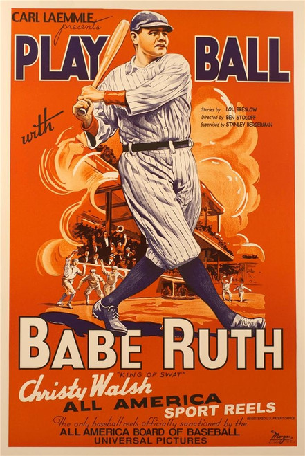 Babe Ruth Eye On Ball Poster by Transcendental Graphics 