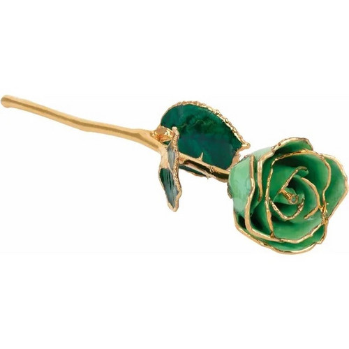 Lacquered 24k Gold Trimmed Peridot Rose - DaVinci Emporium