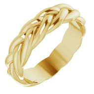 6 mm Braided Rope Wedding Band in Gold or Platinum