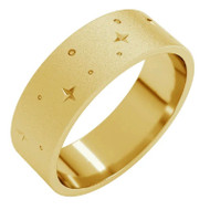 Star 7 mm Wedding Band with Glass Blast Finish in 14k or 18k Gold