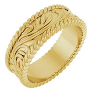 7 mm Sculptural Wedding Band in Gold or Platinum
