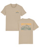 Desert dust t-shirt with large dare to wander print on the back and small left chest dare to wander print on the front.
