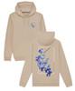 Desert dust hoodie with large orchid print on the back and small left chest orchid print on the front.