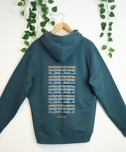 Reloved- Colourful Wave Hoodie- L