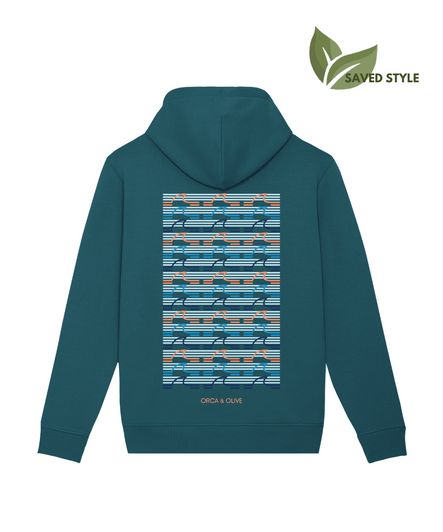 Reloved- Colourful Wave Hoodie- L