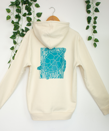 Reloved- Mosaic Turtle Hoodie- L