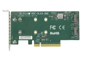 Supermicro AOC-SLG3-2M2 - Interface Adapter - M.2 NVMe Card - PCIe 3.0 x8 - New