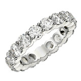 Round Cut Lab Grown Diamond Eternity Ring in 14k White Gold (3 cttw FG/VS2)