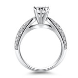 14k White Gold Cathedral Double Row Pave Diamond Engagement Ring P150-87075-7