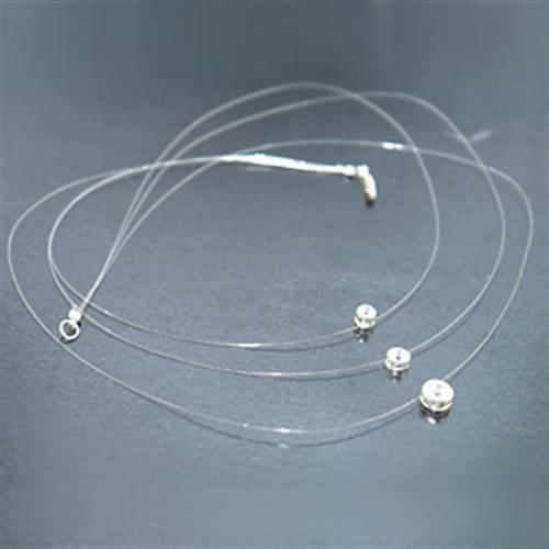 Silver 925 Sterling Silver Necklace With Aaa Grade Cz In Clear