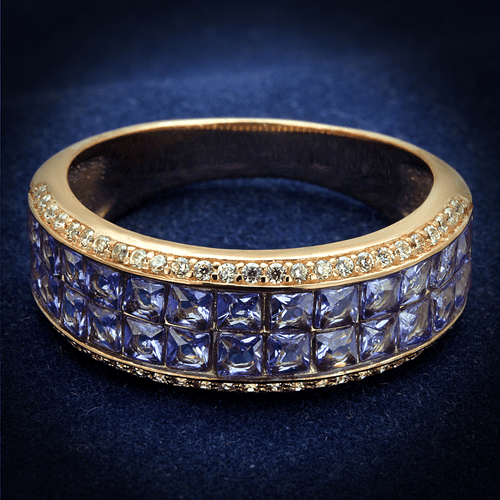 Violet Fire  Rhodium 925 Sterling Silver Amethyst Ring