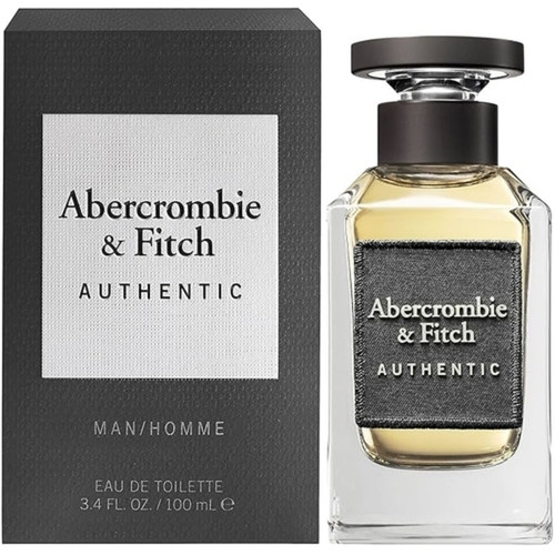Authentic Moment Abercrombie & Fitch Eau de Toilette Spray for Men 3.4 oz, with bottle and branded box shown.