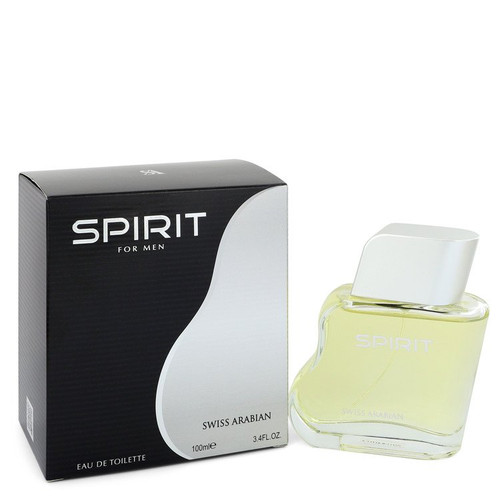 Swiss Arabian Spirit Eau De Toilette Spray 3.4 oz for Men – sleek bottle design representing a bold, masculine fragrance with notes of elegance and power.