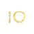 14k Yellow Gold Petite Hoop Earrings with Baguette Cubic Zirconias