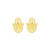 14k Yellow Gold Polished Hand of Hamsa Post Earrings
