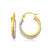14k Two-Tone Gold Interlaced Hoop Earrings with Hammered Texture