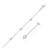 Size: 10'' - 14k White Gold Anklet with Round White Cubic Zirconia
