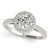 Size: 6 - 14k White Gold Round Diamond Engagement Ring with Pave Set Halo (1 1/2 cttw)