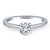 Size: 9 - 14k White Gold Channel Set Cathedral Engagement Ring