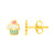 14k Yellow Gold and Enamel Cupcake Stud Earrings
