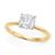 Size: 6.5 - 1 Carat Cushion Lab Grown IGI G/VS1 Diamond Solitaire Ring in 14K Yellow Gold
