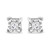 .925 Sterling Silver 5/8 Cttw Miracle Set Princess-Cut Diamond Solitaire Stud Earrings (I-J Color, 
