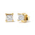 14K Yellow Gold 5/8 Cttw Princess Natural Brown Color Diamond 4-Prong Stud Earrings (Brown Color, V