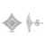 .925 Sterling Silver Diamond Accented 4-Stone Four Pointed Star Shaped Halo-Style Stud Earrings (H-