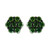 .925 Sterling Silver 1/2 cttw Prong Set Round-Cut Treated Green Diamond Floral Cluster Stud Earring