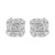 Sterling Silver Round Cut Diamond Square Stud Earrings (0.04 cttw, H-I Color, I2-I3 Clarity)