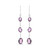 .925 Sterling Silver Checkerboard Cut Oval Purple Amethyst 2" Inch Drop and Dangle Earrings