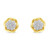 Yellow Gold Plated Sterling Silver Diamond Rose stud Earrings (0.15 cttw, I-J Color, I2-I3 Clarity)