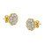 14K Yellow Gold Plated .925 Sterling Silver 1/6 Cttw Miracle-Plate Set Diamond Floral Stud Earrings