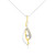 Espira 10K Two-Tone Gold Round Cut Diamond Cascade Pendant Necklace (1/10 cttw, J-K Color, I2-I3 Cl