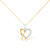 10K Yellow Gold Plated .925 Sterling Silver 1/5 Cttw Diamond Ribbon Heart Pendant Necklace (H-I Col